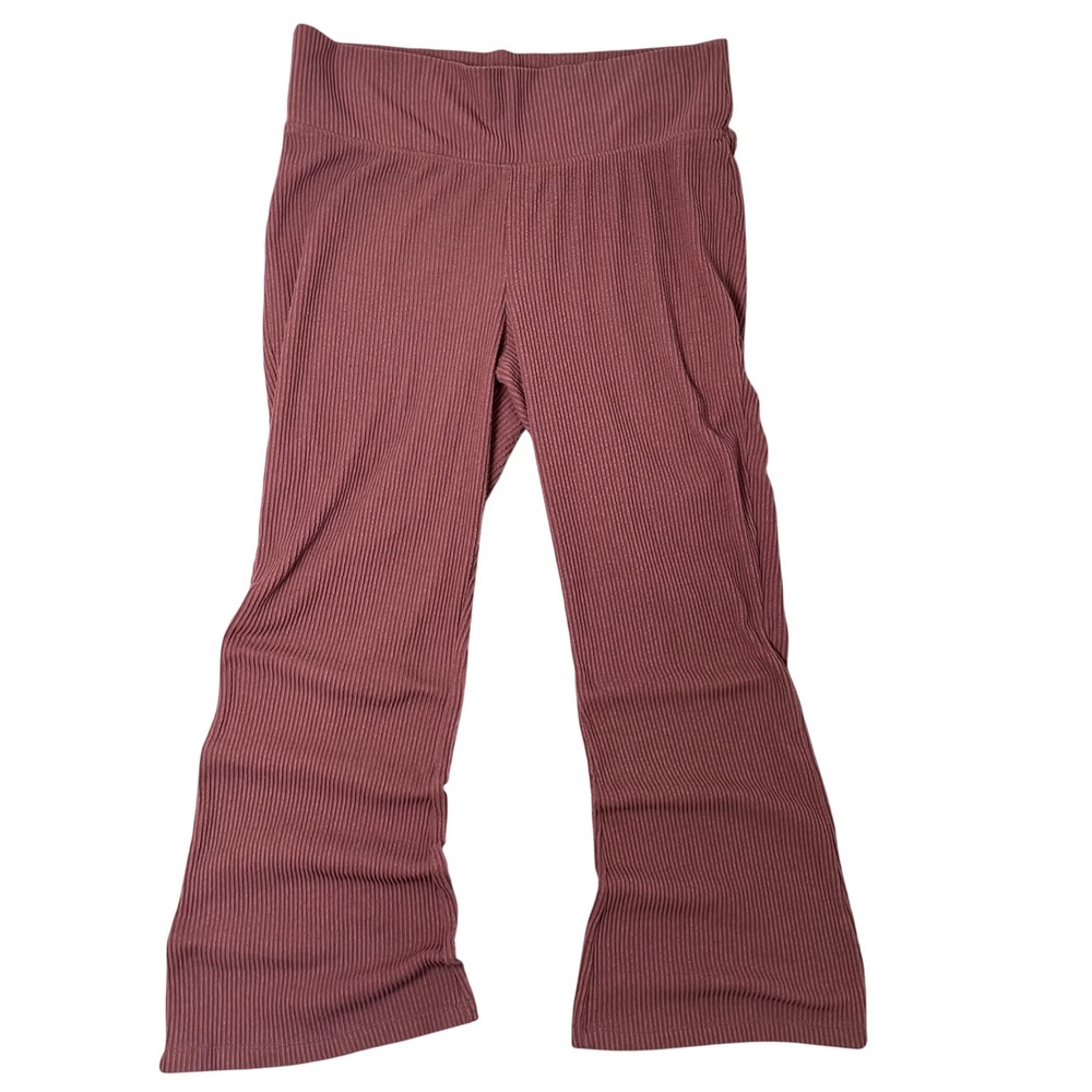 Wild Fable Womens XL Ribbed Flare Pants Dusty Rose High Rise Bell Bottom Y2K - Picture 1 of 12